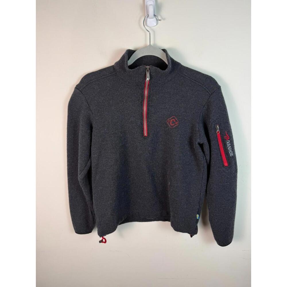 Ivanhoe Of Sweden Hadar Half Zip‎ Merino Wool Sweater Small